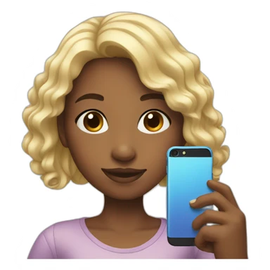 girl making a selfie sticker