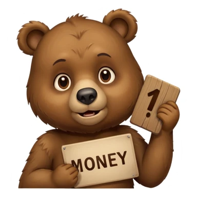 Quero emoji de um urso querendo dinheiro sticker