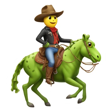 Cowboy Frog riding a horse sticker
