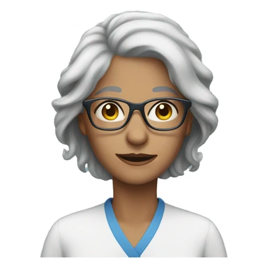 grey hair woman blue eyes glasses sticker