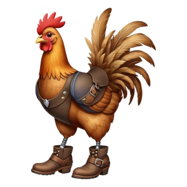 chicken wearing pants and boots sticker