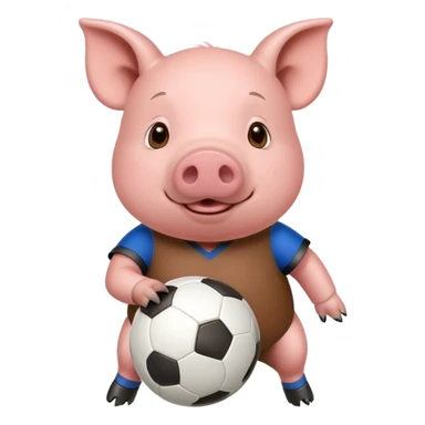 Pig playing soccer sticker