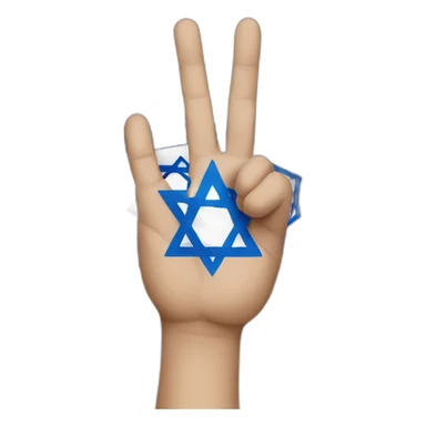 Israel flag and Hand peace sticker