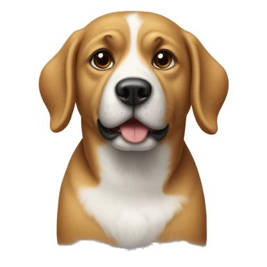 a dog with a crossaint sticker