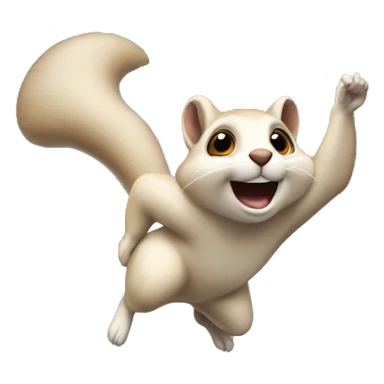 Acrobat flying squirrel diving off a cliff sticker