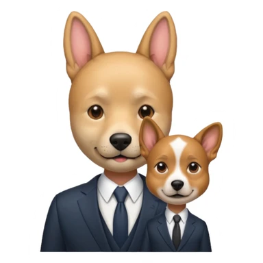 Un humain en costume avec une tête de Chien sticker