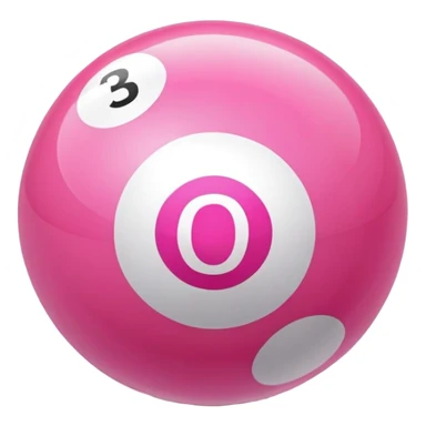 Bola de billar con un número tres rosa sticker