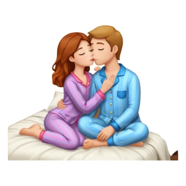 two Kissing in pajamas sticker