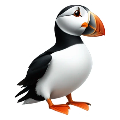 Puffin sitting on rocks  sticker