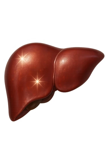 fegato realistico con scintille di brillantezza 3d sticker