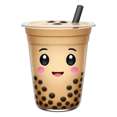 Emoji with boba tea sticker
