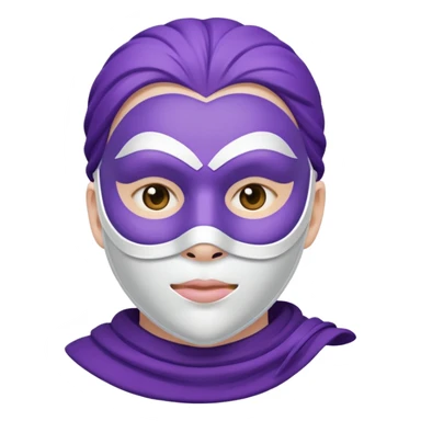 purple character with a white mask sticker