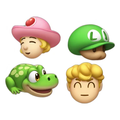 Luigi and Peach And Toad sticker