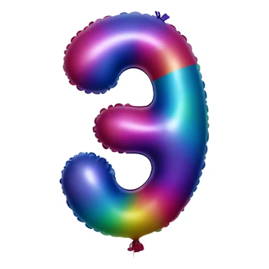 balloon-shaped-like-number-3 sticker