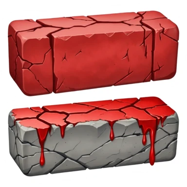 i want an hp bar for my discord bot which is text fight bot, i want a total of 3 emojis, left edge of hp bar, right edge of hp bar, middle of hp bar, i want the hp bar to look cracky and rocky like blood in rock sticker