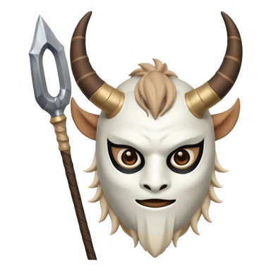 Hilichurl creature from Genshin Impact, wearing a white round mask with horns  sticker
