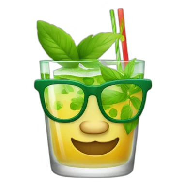 pinocchio with glasses drinking mojito sticker