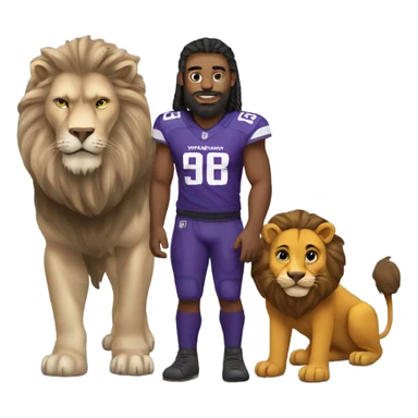 Minnesota Viking with pet lion sticker