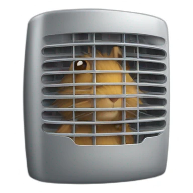 Un radiateur avec des cheveux et un rat sticker