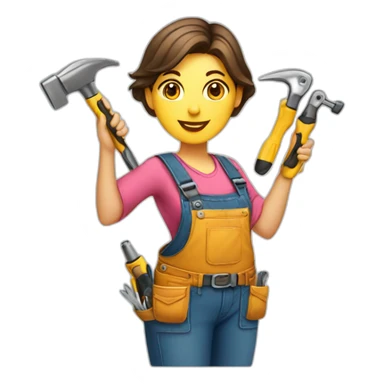 expert handyman female tools sticker