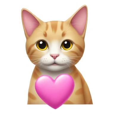 Cat with a pink heart sticker