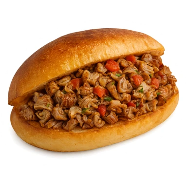 close-up appetizing kokoreç Turkish street food sandwich sticker