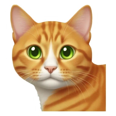 orange cat with green eyes sticker