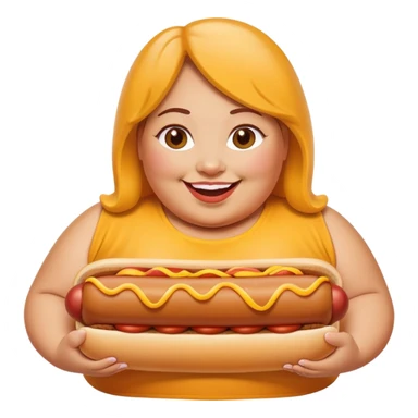 Fat lady in hotdog casing sticker