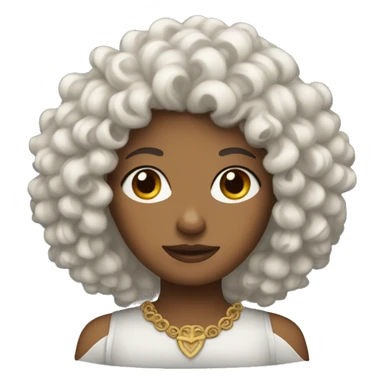 curly haired queen sticker