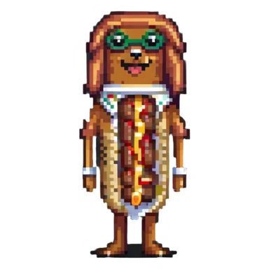 man dressed as a hot dog snack sticker