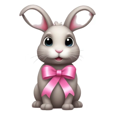 bunny with pink ribbons sticker