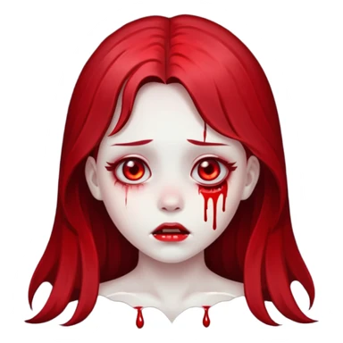 ghost girl face with blood tears sticker