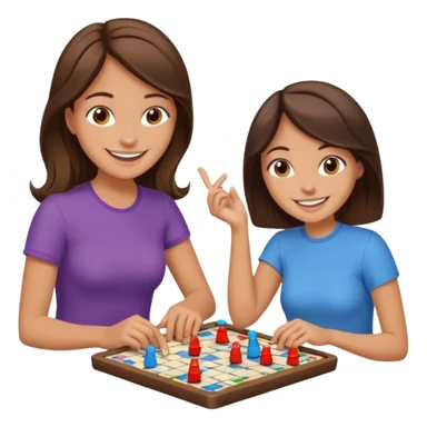 male and female brunette friends playing board game sticker