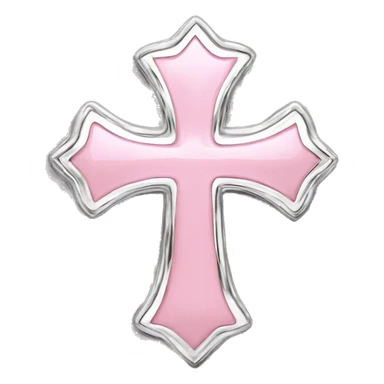 Light pink Chrome heart cross  sticker