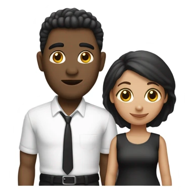 Una mujer more a y un hombre pork Blanca pelo negro enamorados sticker