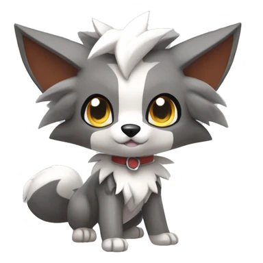 Kawaii Cool Chibi Poochyena-Rocruff-Lycanroc-Pokémon Full Body Detailed High Quality sticker