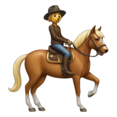 Dog on horse sticker