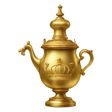 Golden royal samovar with baranki on a side  sticker