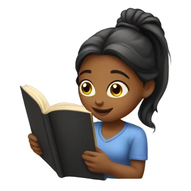girl reading a book sticker