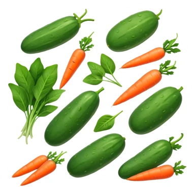 cucumbers, spinach, carrots  sticker