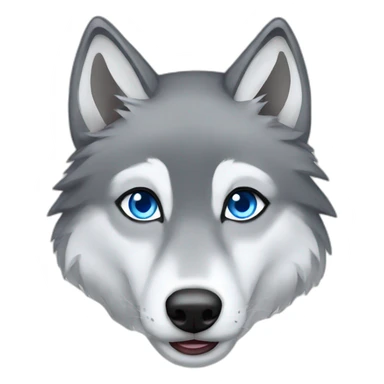 Female grey wolf blue eyes sticker
