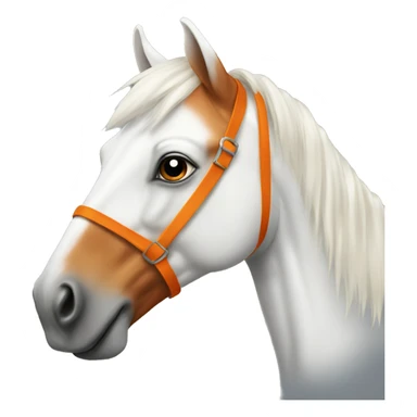 White horse with orange hair sticker
