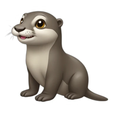 loutre avec un éléphant sticker