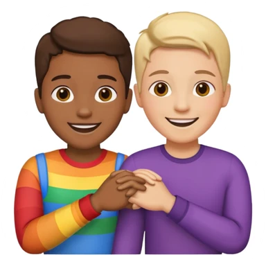 two LGBTQ friends holding hands sticker