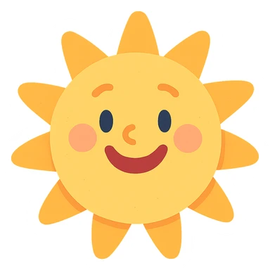 a smiling sun sticker