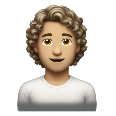 Curly shoulder length hair white boy with short wavy hair Latina  sticker
