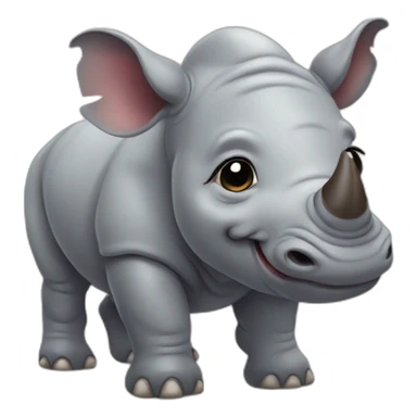 A cute little rhino sticker