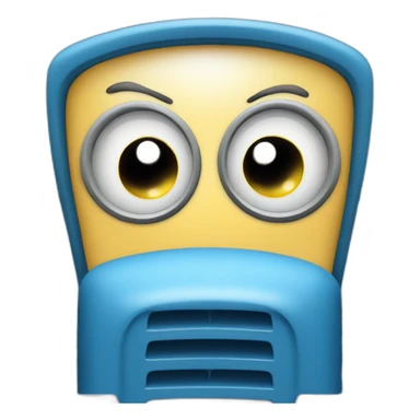 cartoon blue tractor with eyes sticker