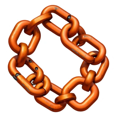 red orange two chain link sticker