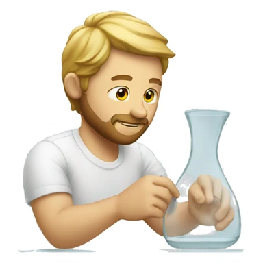 white man creating artwork on glass sticker